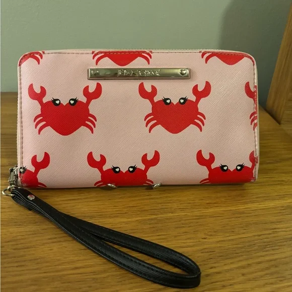 Betsey Johnson crab-themed wallet and wristlet pre loved slight wear - Picture 1 of 13